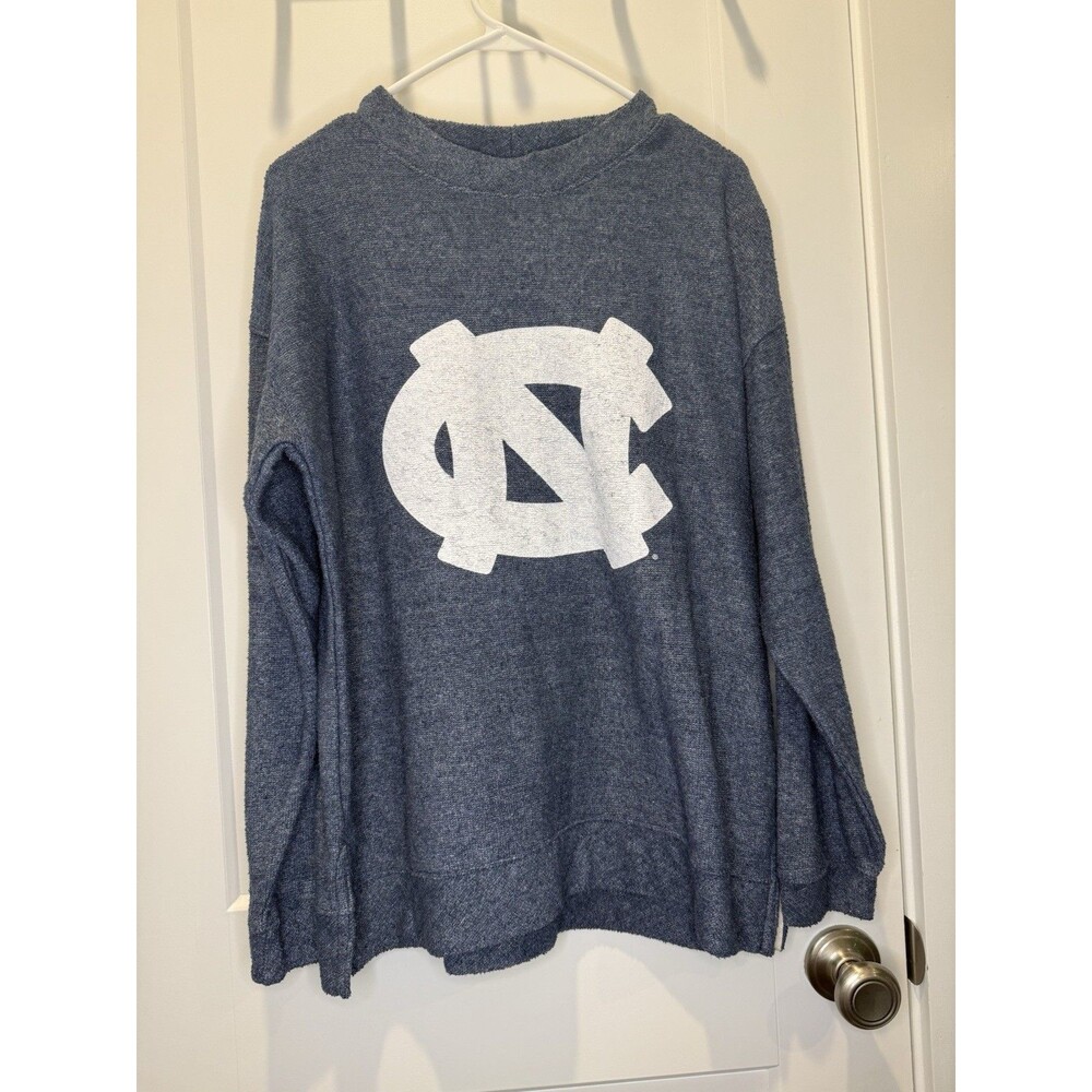 Bottom Drawers Sweatshirt Women M Blue White UNC North Carolina College Pullover